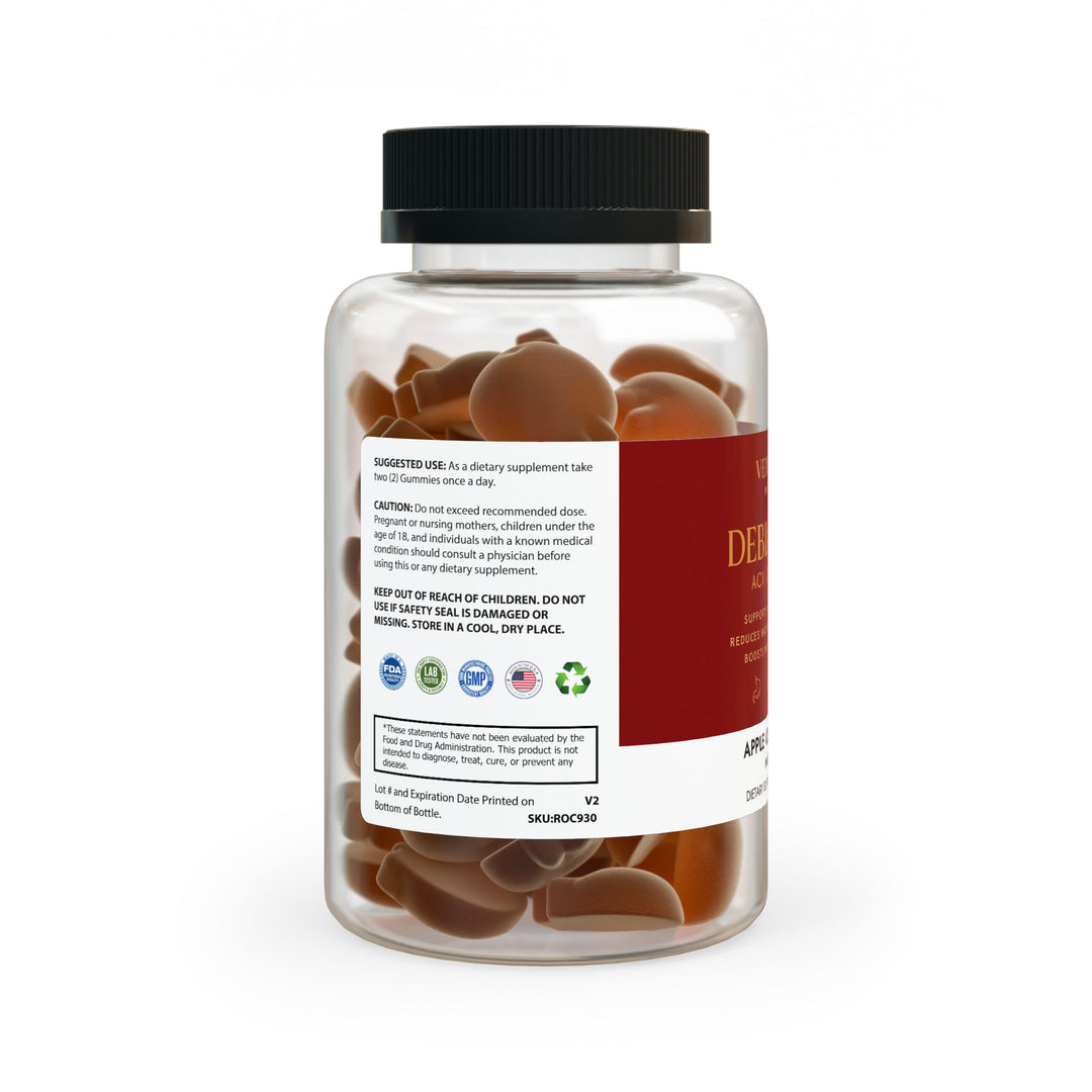 Debloat+ ACV Complex, Apple Cider Vinegar Gummies — Supports Digestion, Reduces Water Retention, Boosts Metabolism