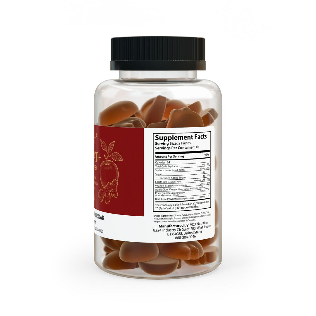 Debloat+ ACV Complex, Apple Cider Vinegar Gummies — Supports Digestion, Reduces Water Retention, Boosts Metabolism