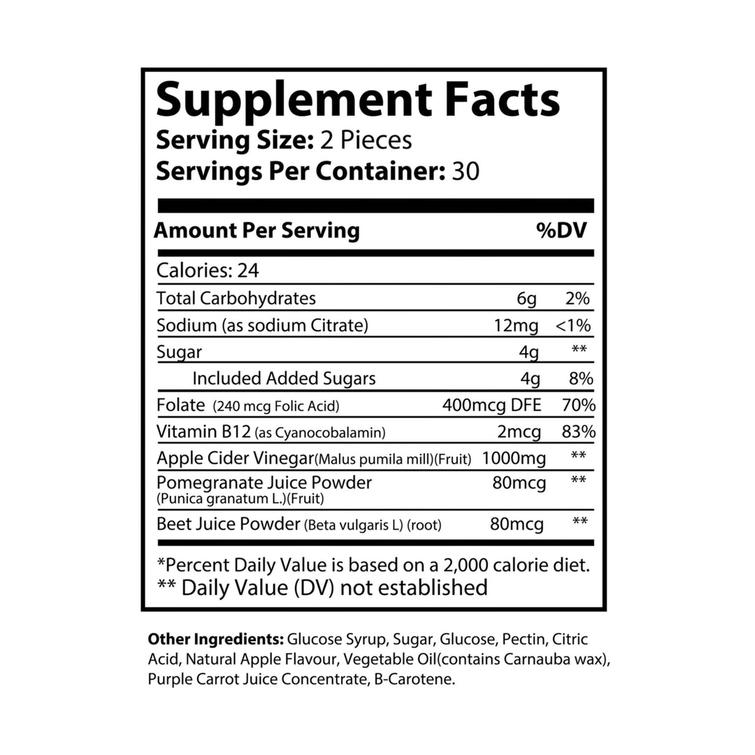 Debloat+ ACV Complex, Apple Cider Vinegar Gummies — Supports Digestion, Reduces Water Retention, Boosts Metabolism